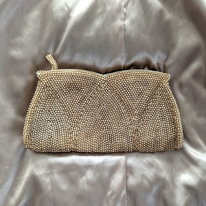 Vintage MIRANDA Art Deco Pearl Bead Evening Clutch